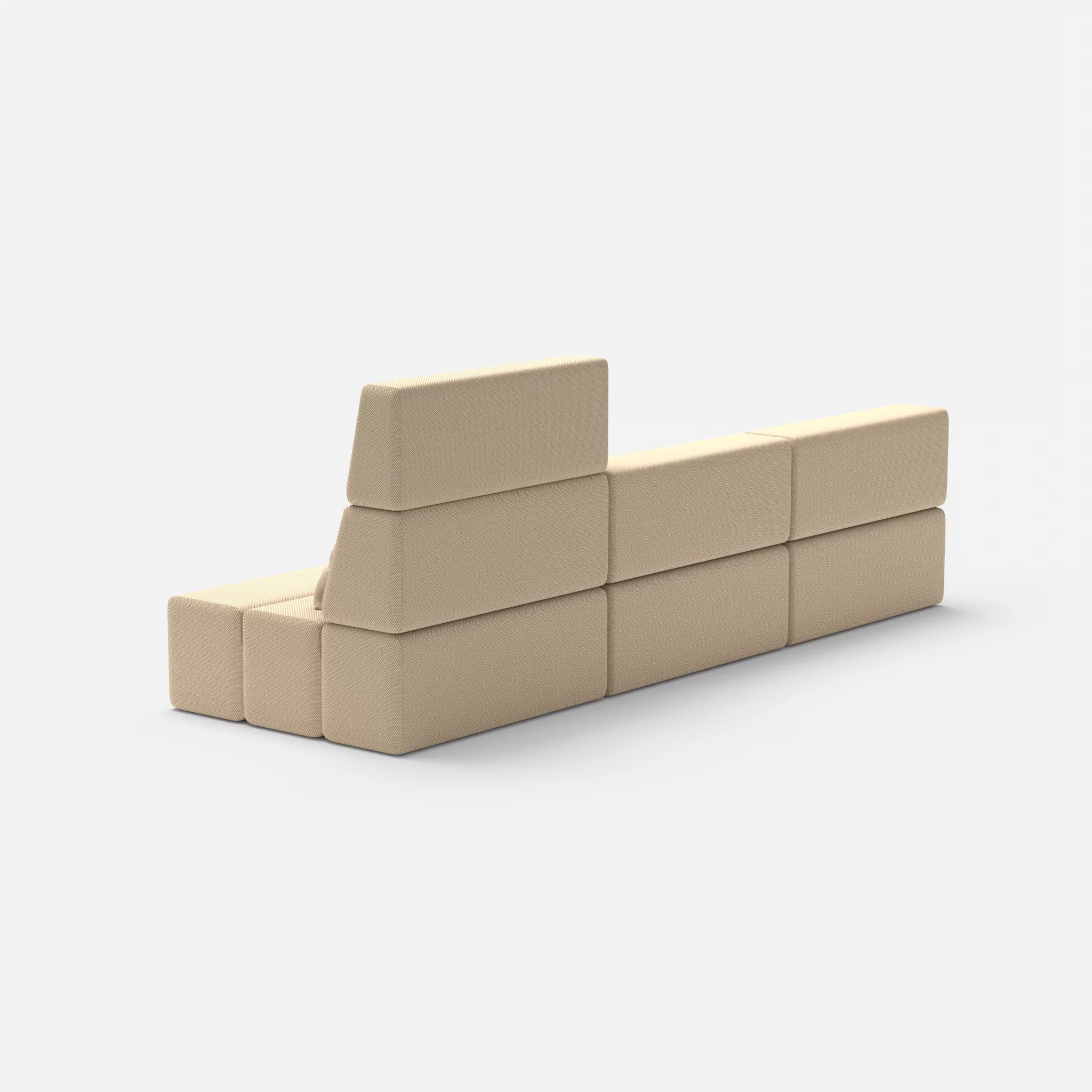 L Sofa Bricks 4 novumcocos in Hellbraun von hinten