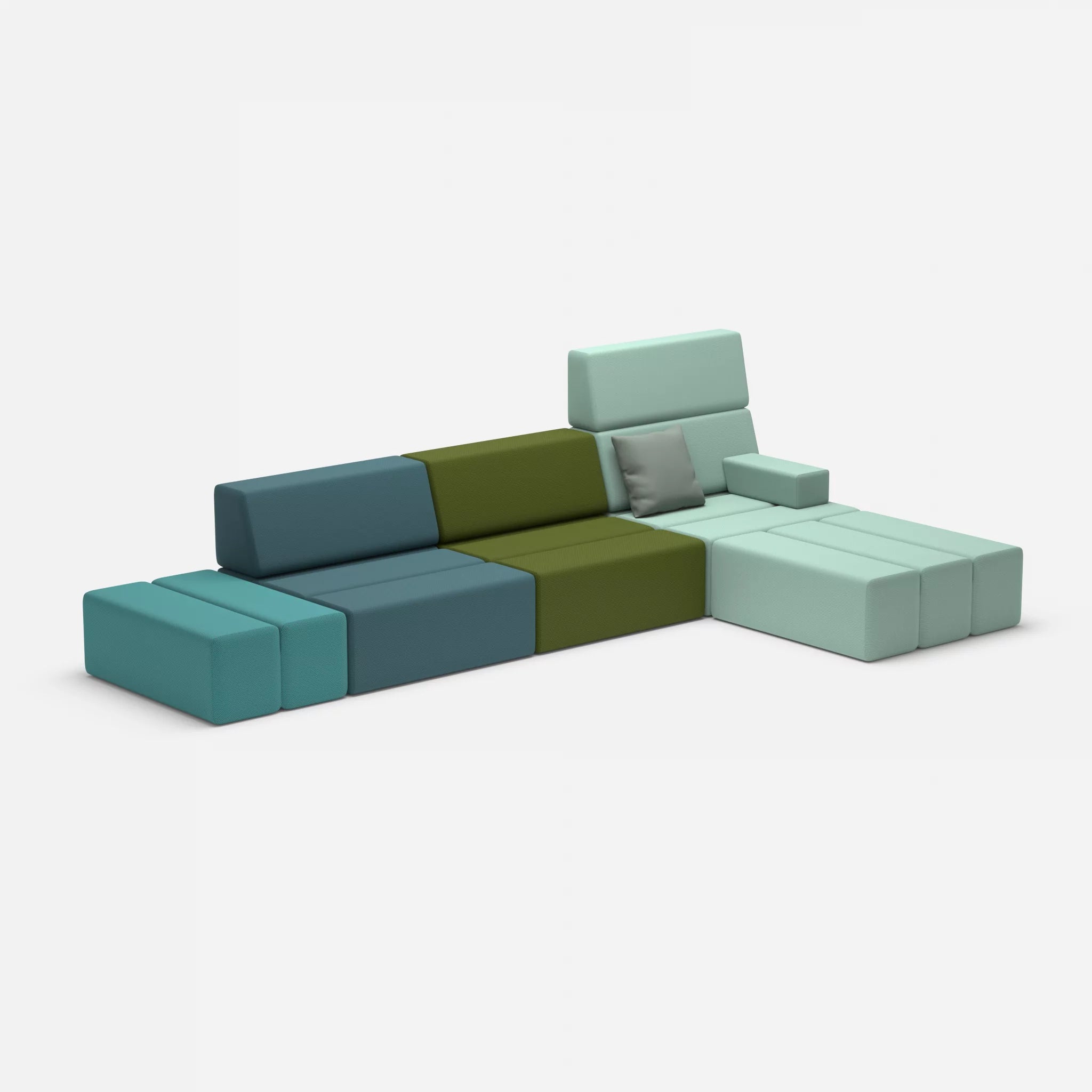 L Sofa Bricks 5 novumsamoa-novumlagoon in Dunkelblau und Graublau von der Seite