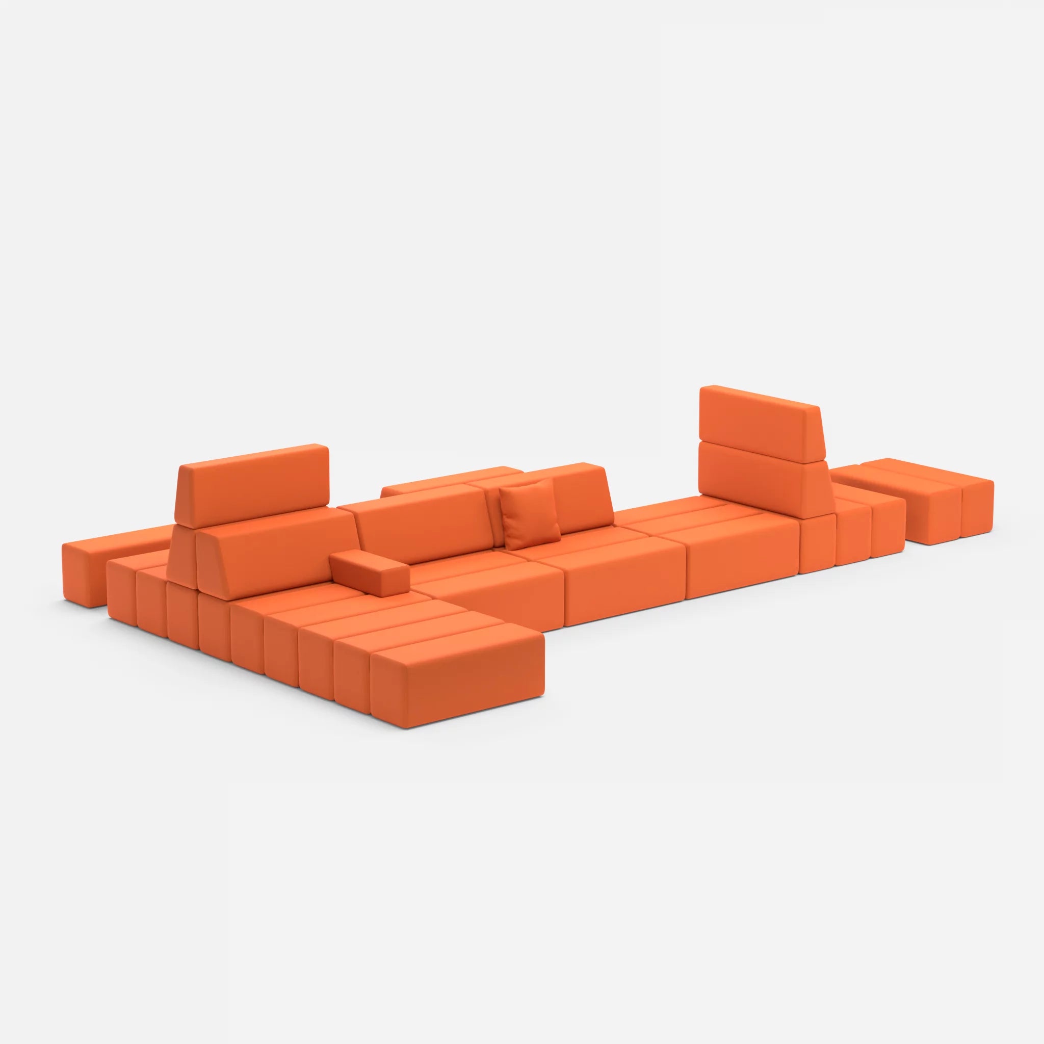 Sofalandschaft Bricks 2 radio3094 in Orange von der Seite