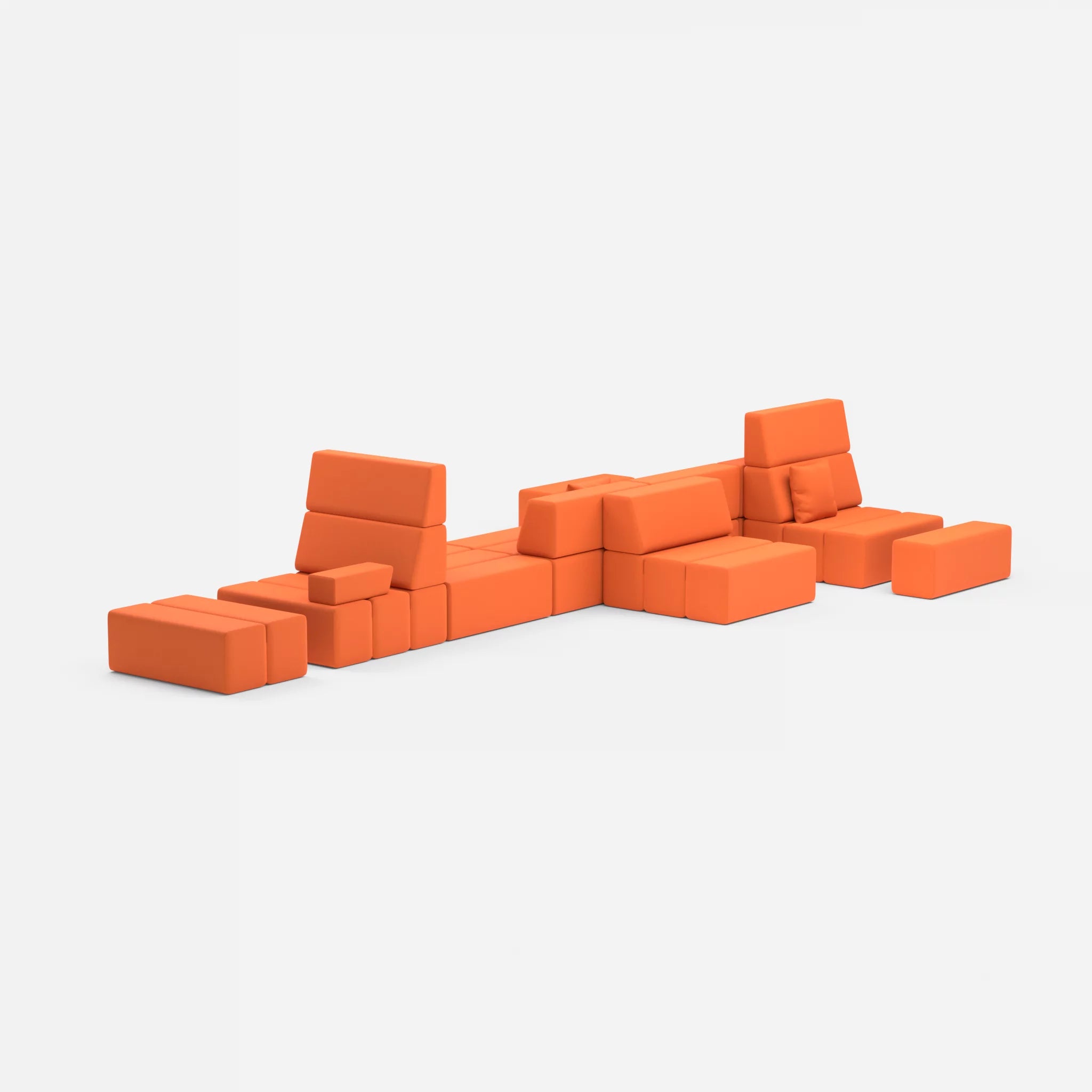 Sofalandschaft Bricks 2 radio3094 in Orange von hinten