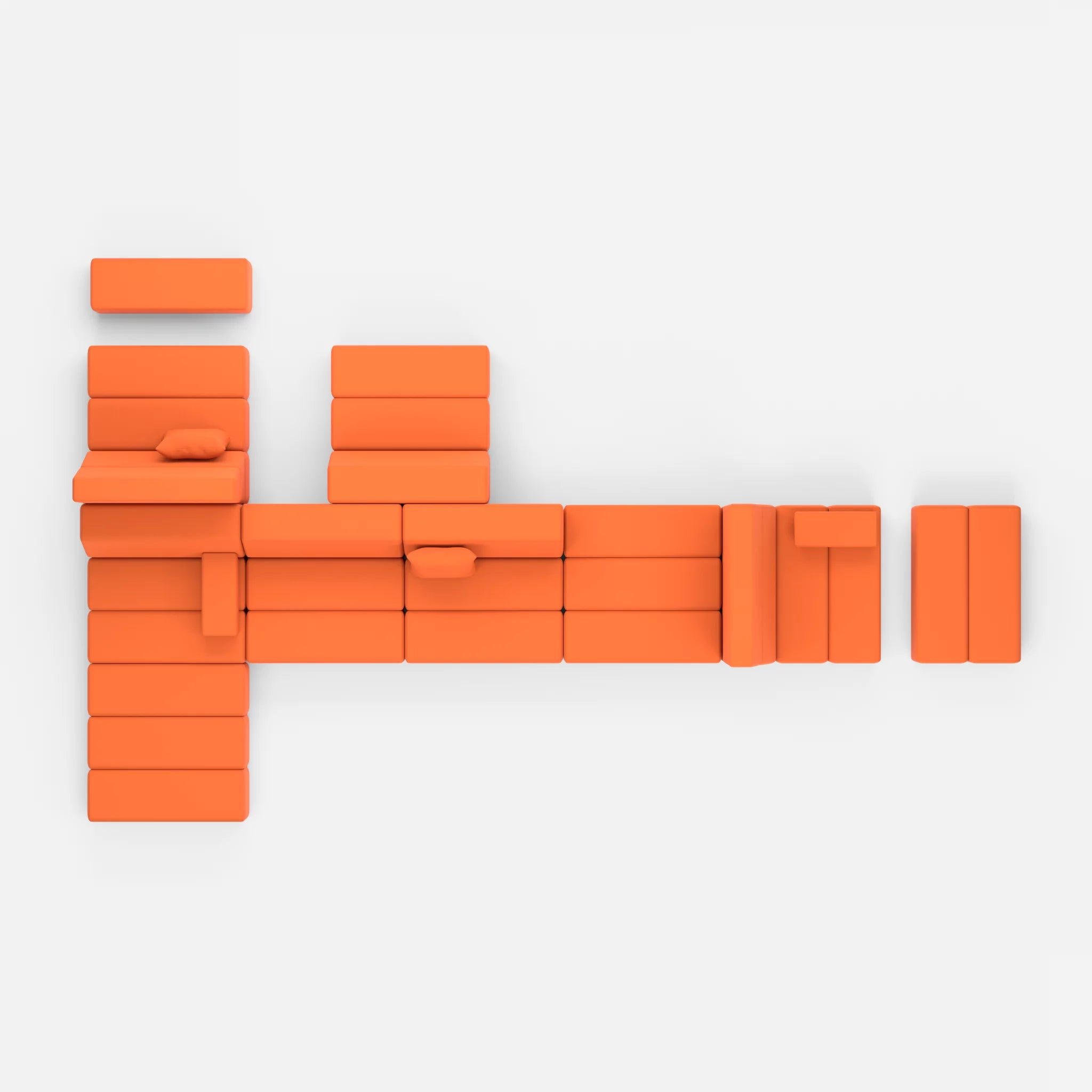 Sofalandschaft Bricks 2 radio3094 in Orange von oben