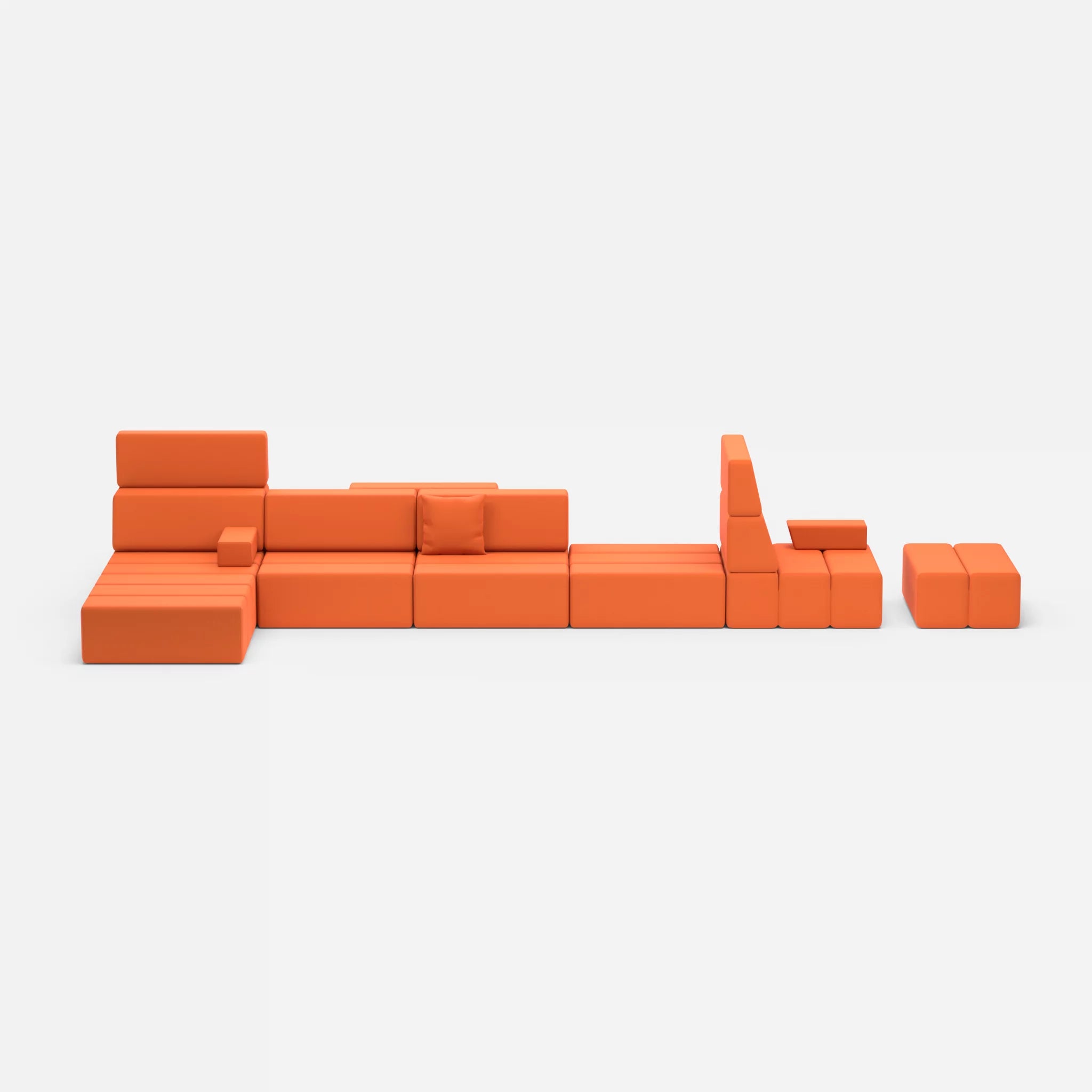 Sofalandschaft Bricks 2 radio3094 in Orange von vorne