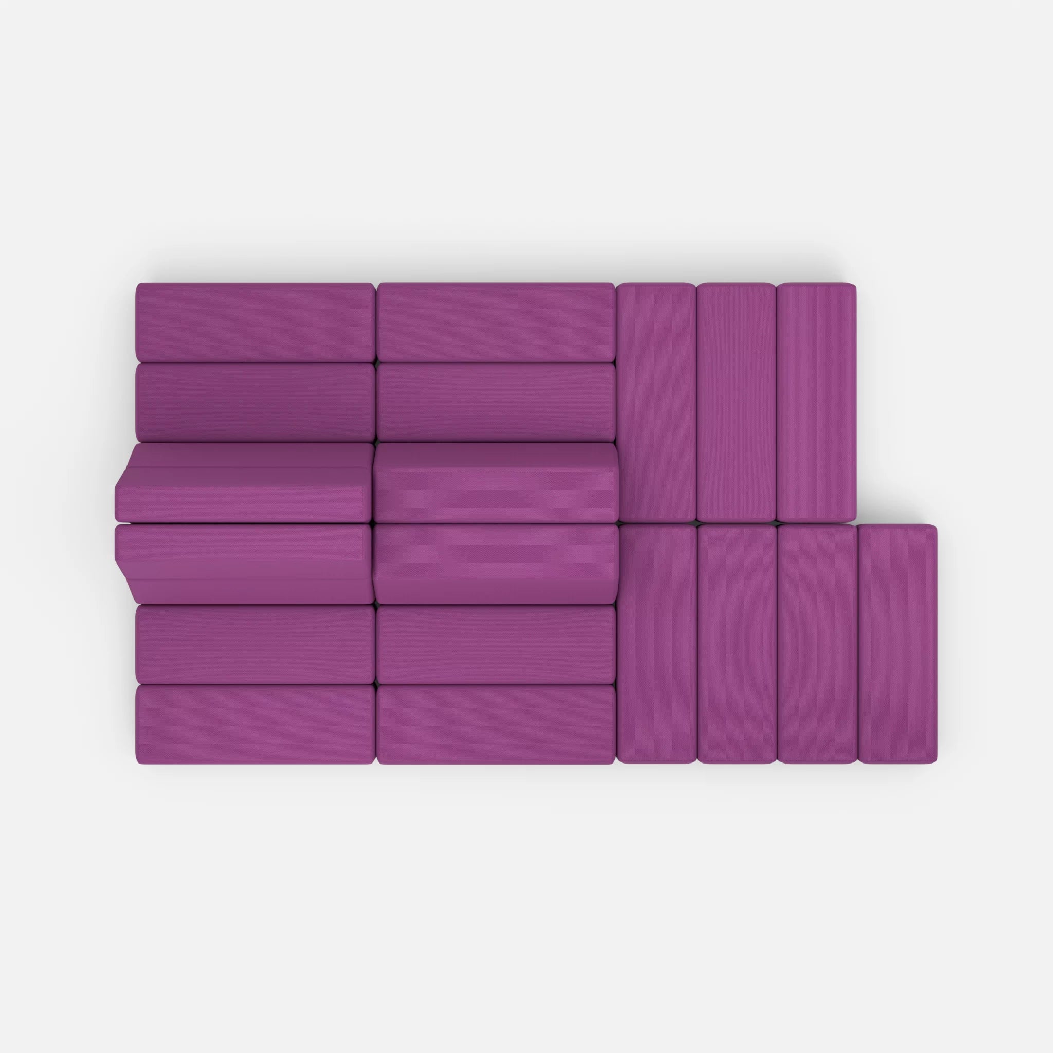 Sofalandschaft Bricks 6 novumviola in Violett von oben