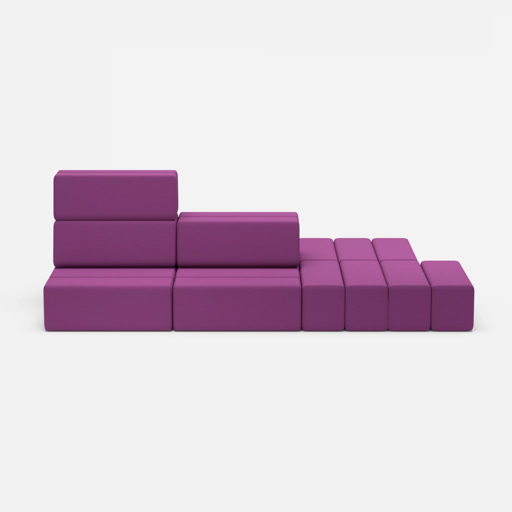 Sofalandschaft Bricks 6 novumviola in Violett von vorne